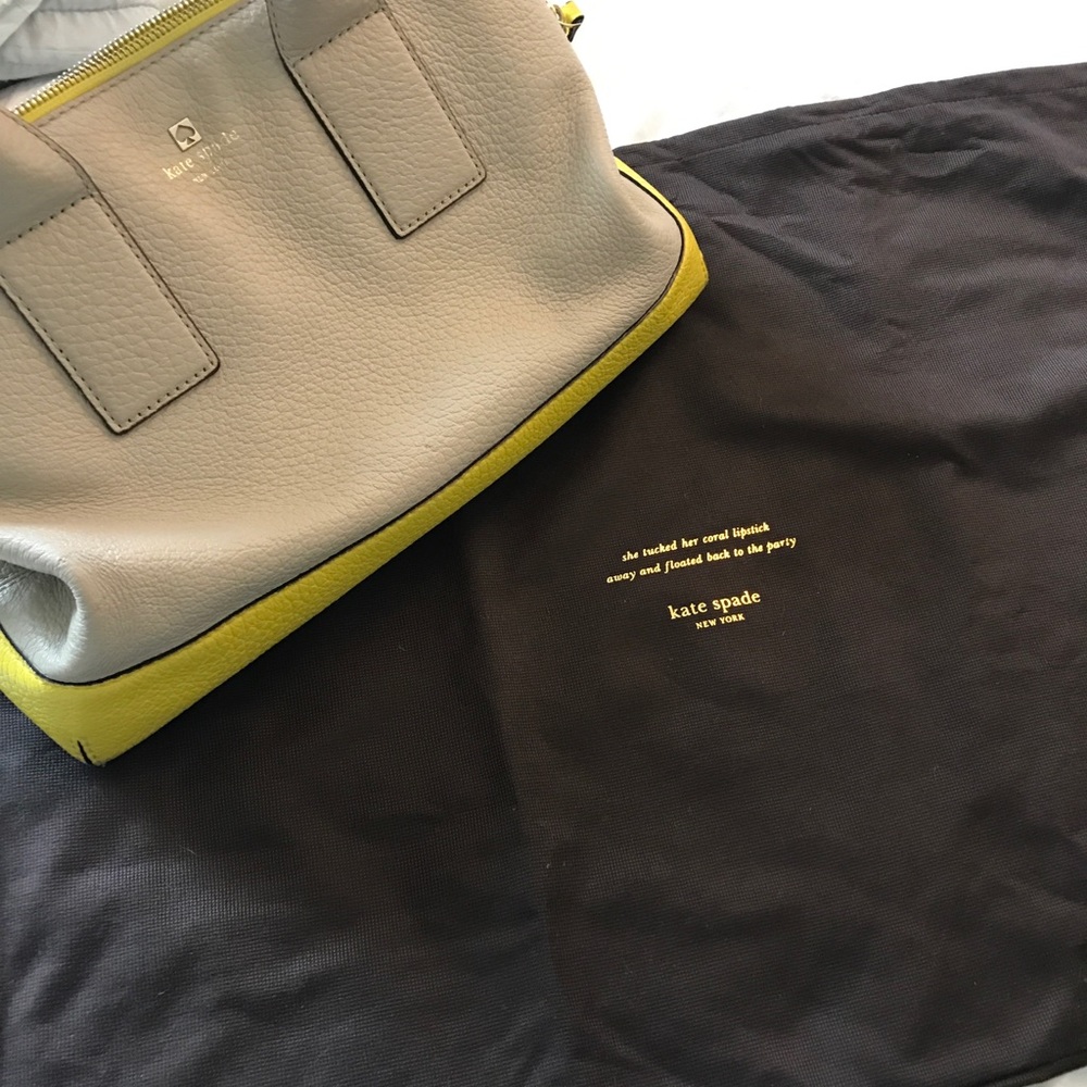 Kate Spade beige and yellow satchel handbag - Picture 6 of 6